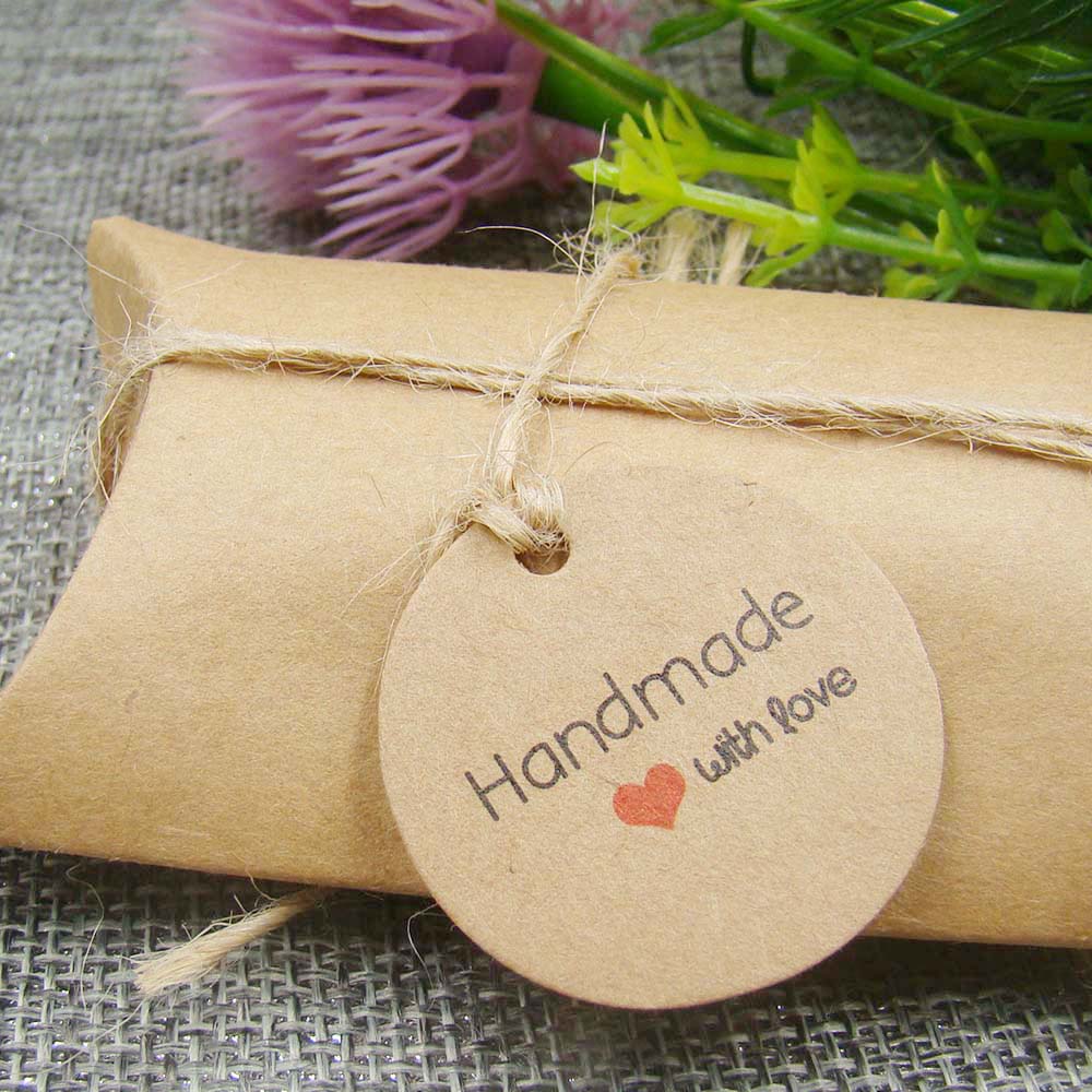  100 PCS Made with Love Customized Hang Tags