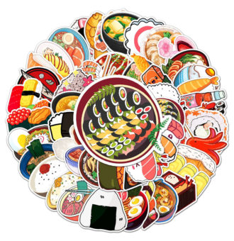 10-30-50PCS-Japanese-Food-and-Gourmet-Luggage-Stickers-Creative-Trend-Graffiti-Luggage-Laptop-Decoration-Stickers-1