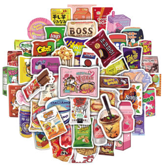 10-50PCS-Girls-Love-Snacks-Pack-Gourmet-Pattern-Graffiti-Fridge-Motorcycle-Laptop-Luggage-Toy-Cartoon-Sticker